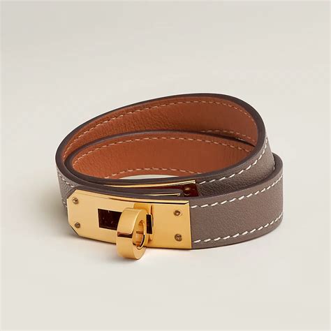 bracelet hermes double tour cuir|Hermes kelly bracelet yellow gold.